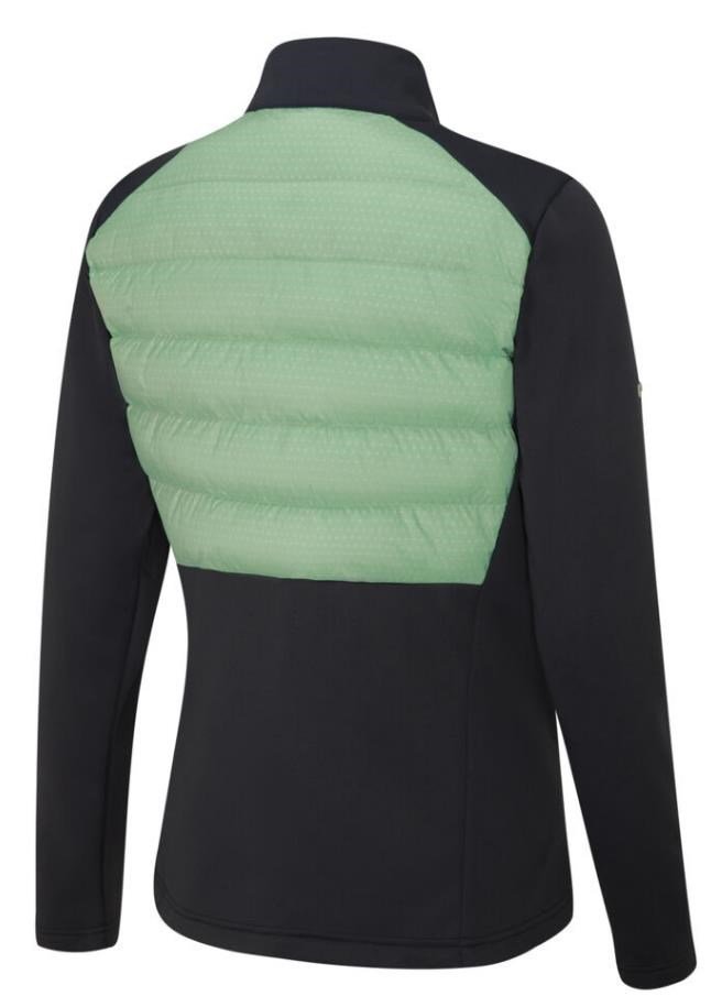 PING Clare Zoned Fleece veste femme, black/eucalyptus multi