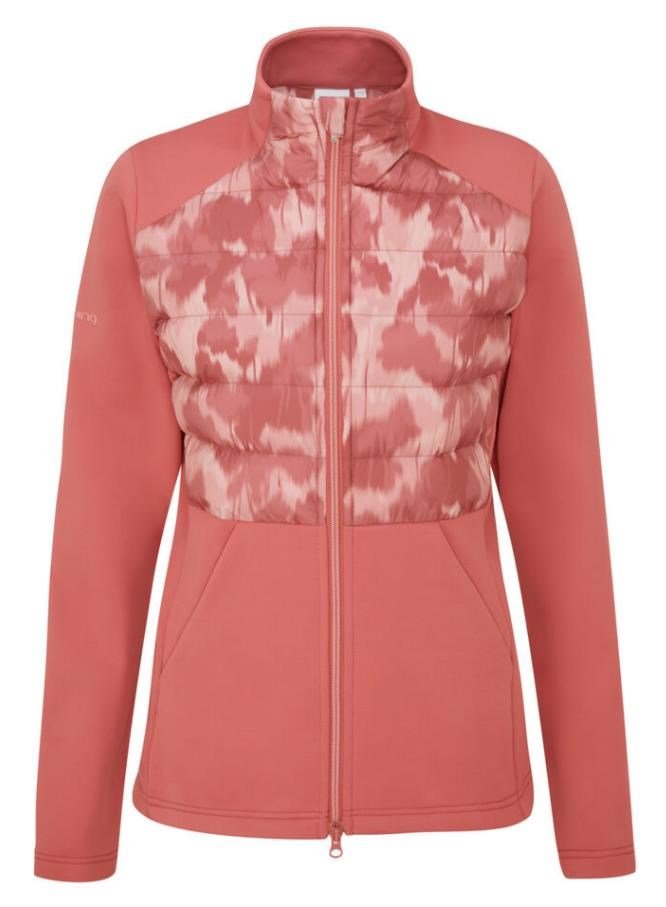 PING Clare Zoned fleece veste femme, rose/rose multi