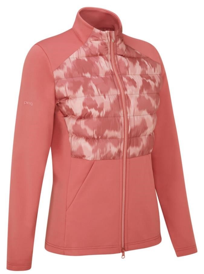 PING Clare Zoned fleece veste femme, rose/rose multi