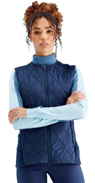 PING Seren insulated collarless gilet femme, marine
