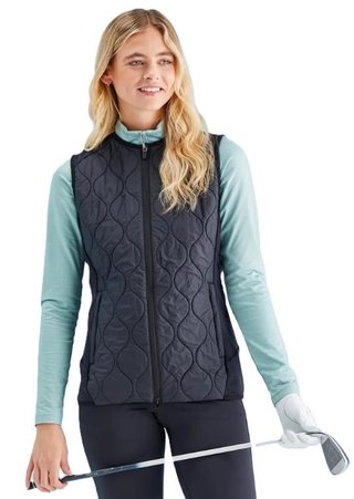 PING Seren insulated collarless gilet femme, noir