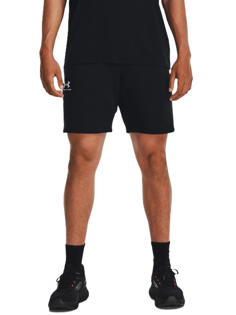 Under Armour Essential Fleece short homme, noir/blanc