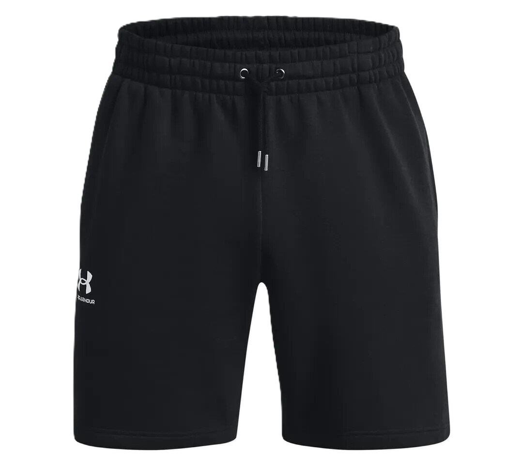 Under Armour Essential Fleece short homme, noir/blanc