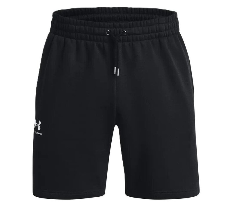 Under Armour Essential Fleece short homme, noir/blanc