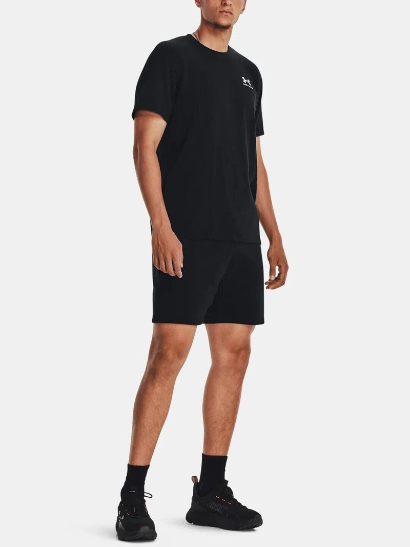 Under Armour Essential Fleece short homme, noir/blanc