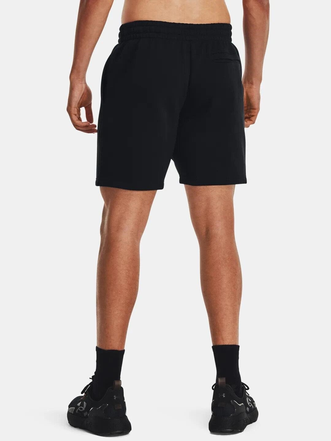 Under Armour Essential Fleece short homme, noir/blanc