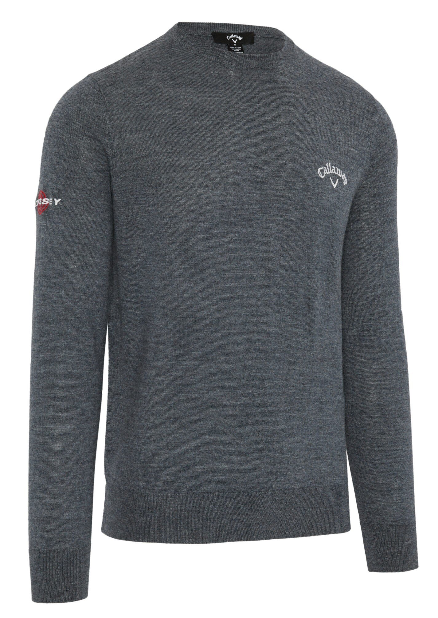 Callaway Crew Neck Merino Mix pull homme, steel heather