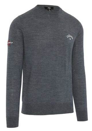 Callaway Crew Neck Merino Mix pull homme, steel heather