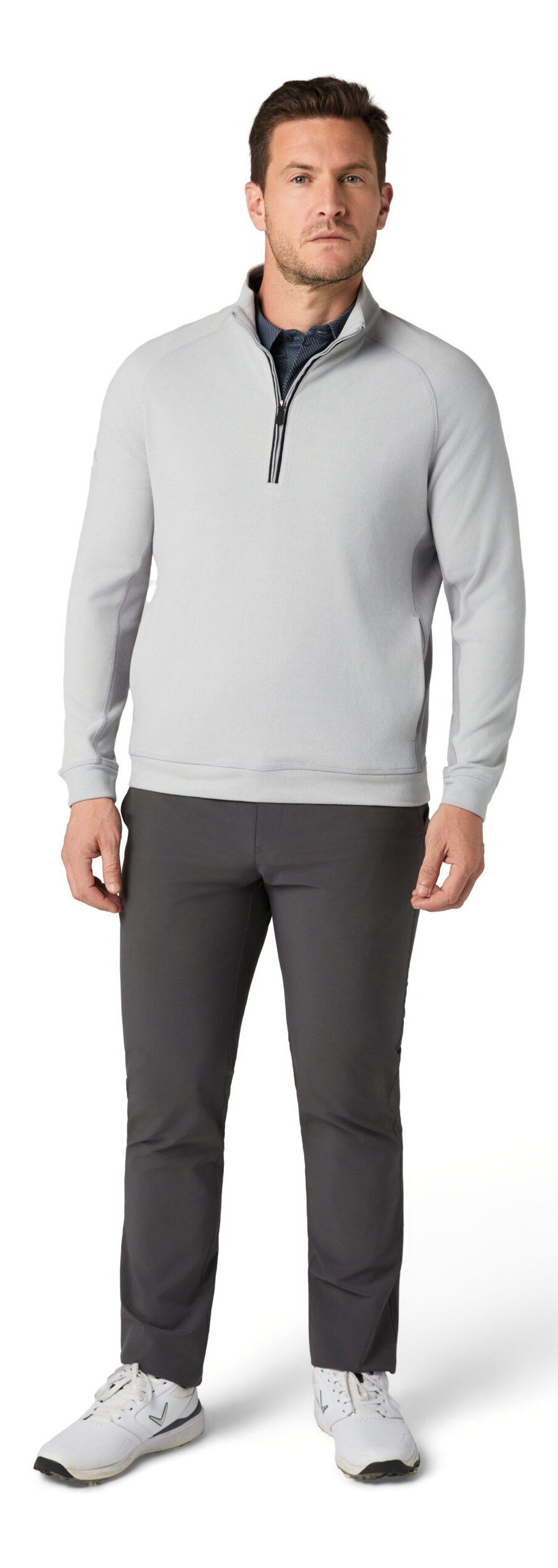 Callaway Brushed Rib 1/4 Zip sweatshirt homme, concrete