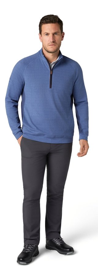 Callaway Brushed Rib 1/4 Zip sweat-shirt homme, peacoat heather
