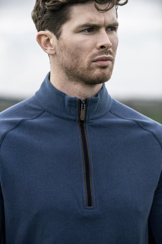 Callaway Brushed Rib 1/4 Zip sweat-shirt homme, peacoat heather