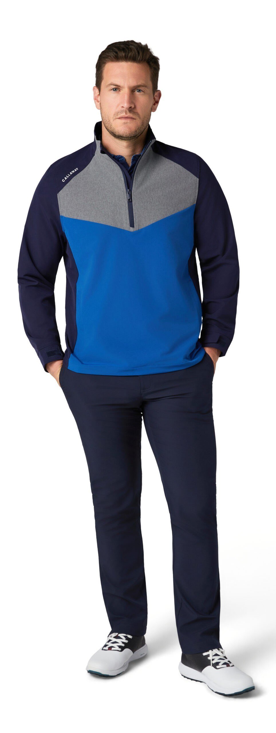 Callaway 1/2 Zip Wind veste homme, peacoat
