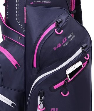 Big Max Dri Lite Silencio 2 Organizer cart bag, steel blue/argent/fuchsia