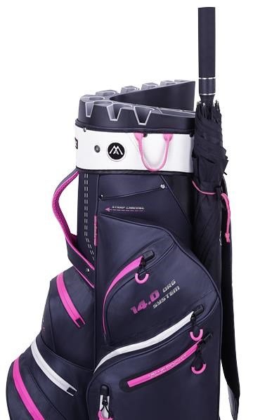 Big Max Dri Lite Silencio 2 Organizer cart bag, steel blue/argent/fuchsia