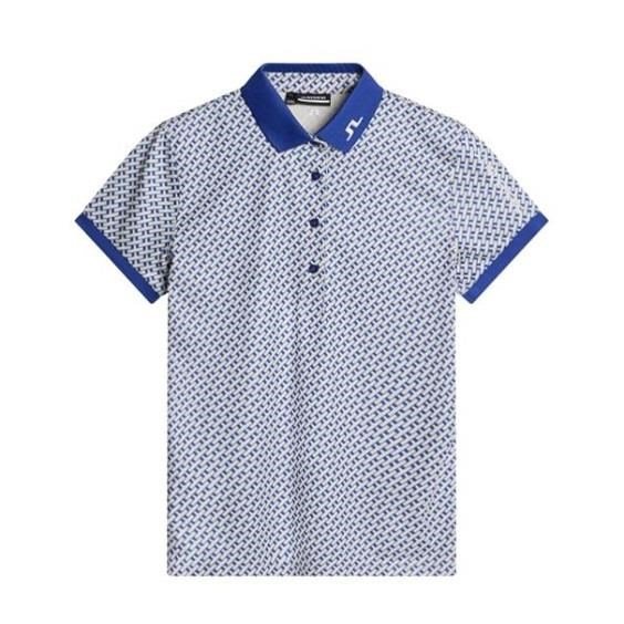J.Lindeberg Tour Tech Print polo femme, tour geo moonbeam
