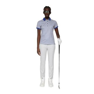 J.Lindeberg Tour Tech Print polo femme, tour geo moonbeam