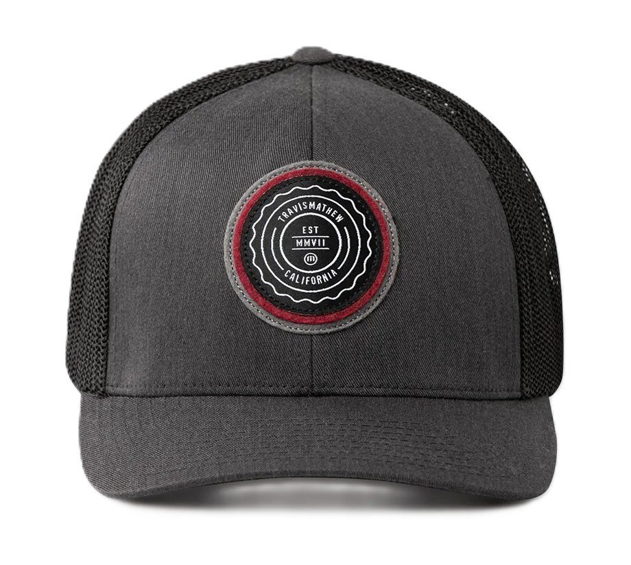 Travis Mathew The Patch casquette homme, heather grey pinstripe