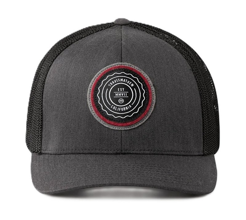 Travis Mathew The Patch casquette homme, heather grey pinstripe