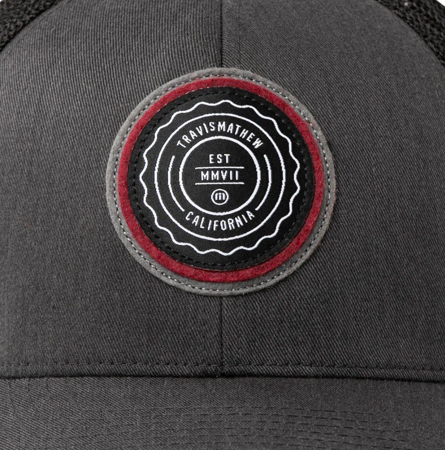 Travis Mathew The Patch casquette homme, heather grey pinstripe
