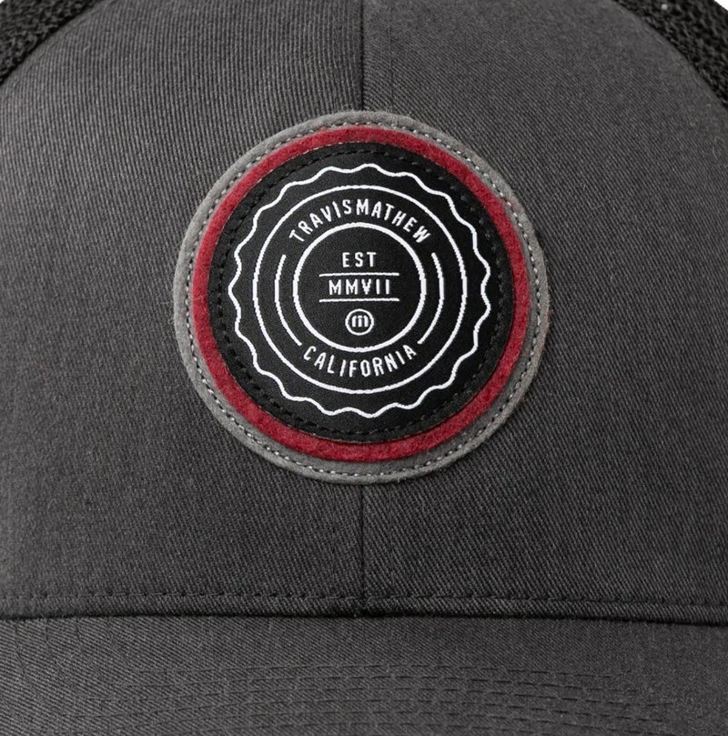 Travis Mathew The Patch casquette homme, heather grey pinstripe