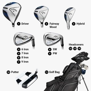 Callaway XT 26 11PC set de golf junior, acier/graphite, + stand bag, noir