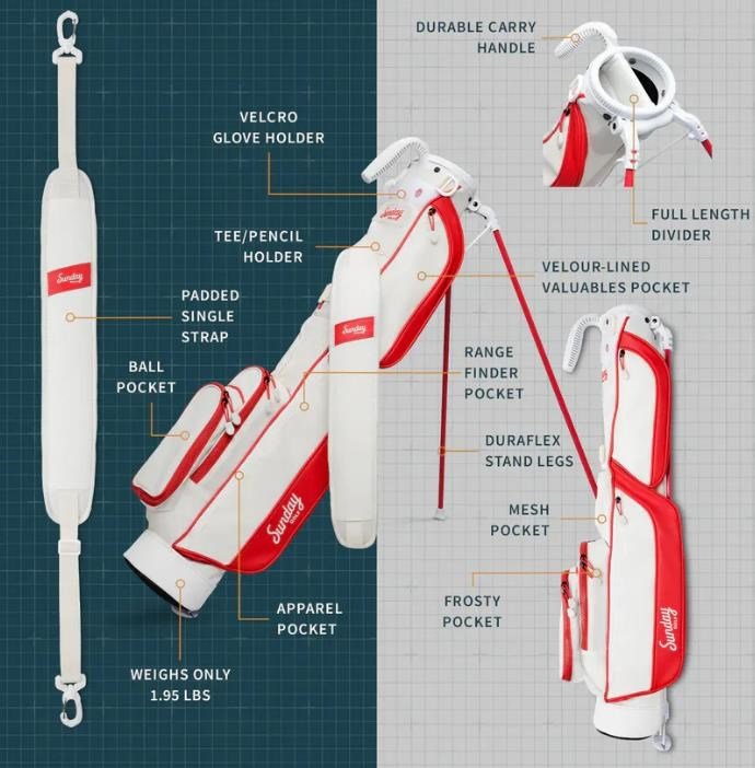Sunday Golf Loma pencil bag, rouge/blanc cassé