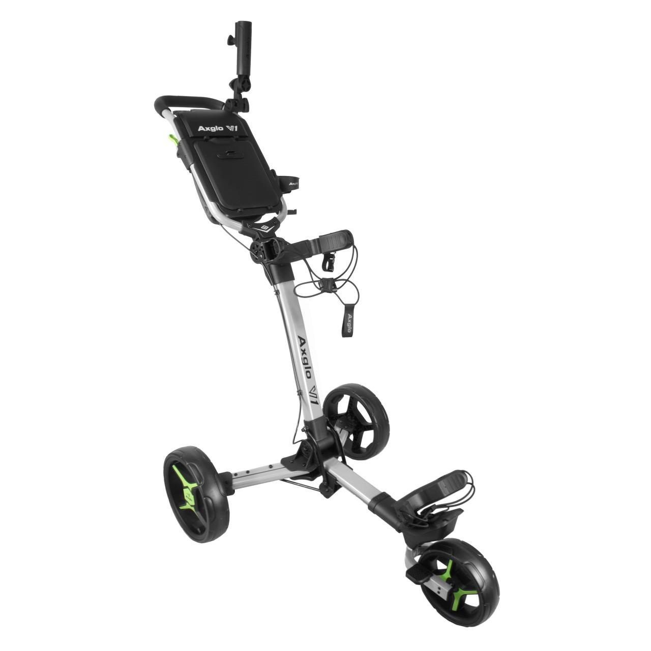 Axglo V1 chariot manuel de golf, argent/vert