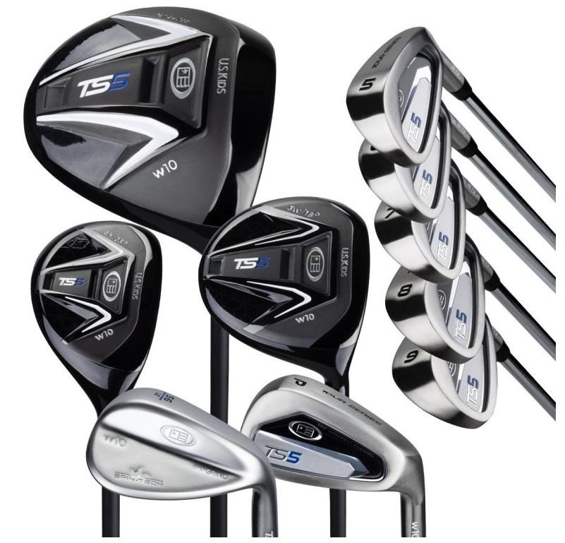 U.S. Kids Golf TS5-57 (145cm) 10-Club Combo set de golf junior, acier, + stand bag, noir/blanc
