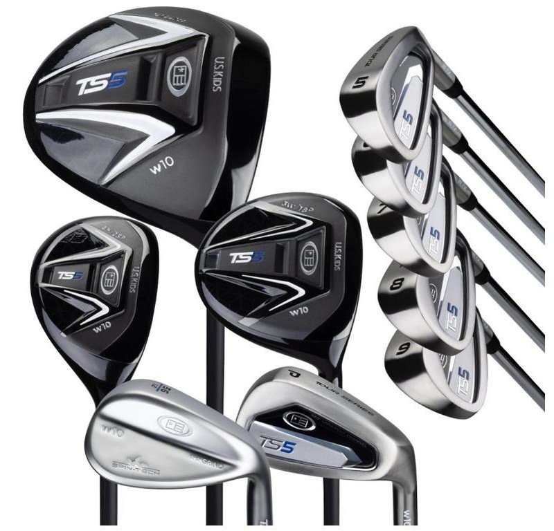 U.S. Kids Golf TS5-57 (145cm) 10-Club Combo set de golf junior, acier, + stand bag, noir/blanc