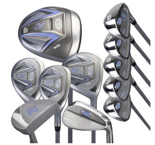 U.S. Kids Golf AV Cloud-60 (152cm) set de golf junior 11 clubs, graphite, + stand bag, gris/blanc/bleu