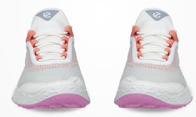 Ecco Biom H5 chaussures de golf femme, blanc/corail brûlé