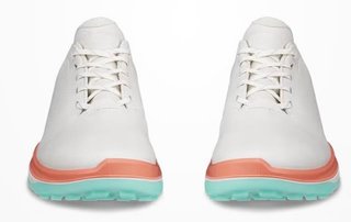 Ecco LT1 chaussures de golf femme, blanc/corail brûlé
