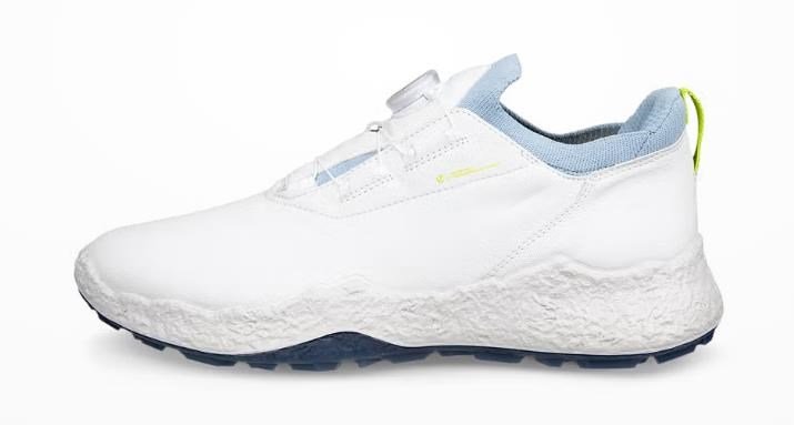 Ecco Biom H5 BOA chaussures de golf homme, blanc/bleu poussiéreux