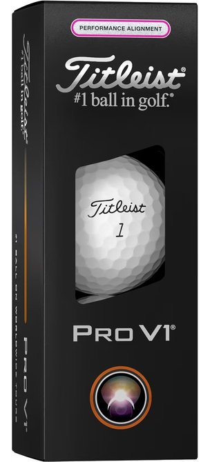 Titleist Pro V1 2025 balles de golf, Performance Alignment Pink