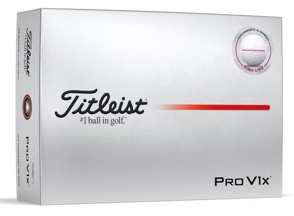 Titleist Pro V1x 2025 balles de golf, Performance Alignment Pink