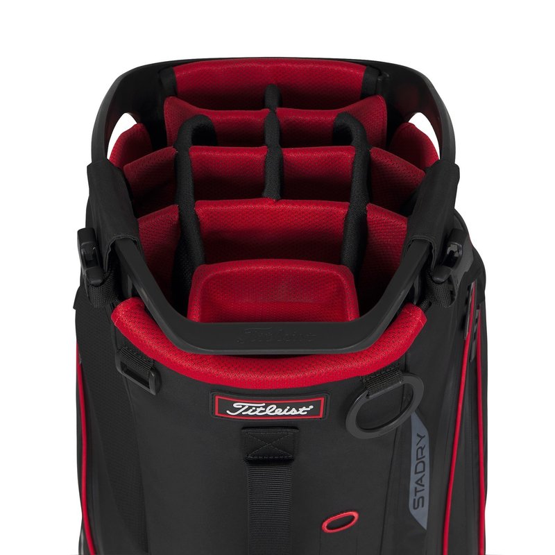 Titleist Hybrid 14 StaDry stand bag, noir/noir/rouge