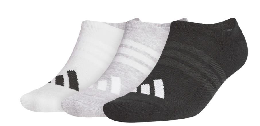 Adidas Performance No Show chaussettes homme (3 paires), blanc/gris/noir