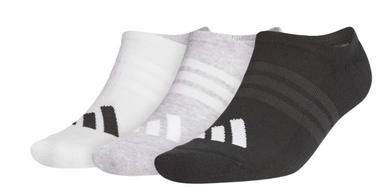 Adidas Performance No Show chaussettes homme (3 paires), blanc/gris/noir