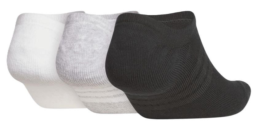 Adidas Performance No Show chaussettes homme (3 paires), blanc/gris/noir