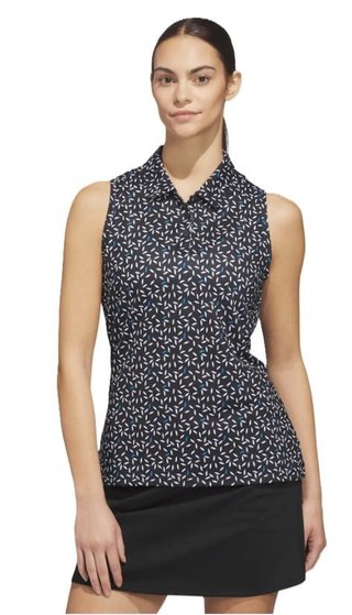 Adidas Ultimate365 All Over Print Sleeveless polo femme, noir