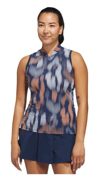 Adidas Ultimate 365 Ottoman Printed Sleeveless polo femme, marine