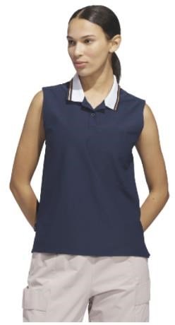 Adidas Beyond The Course Twistknit polo femme, navy/dusky orange