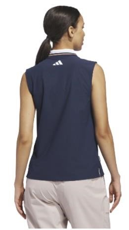 Adidas Beyond The Course Twistknit polo femme, navy/dusky orange