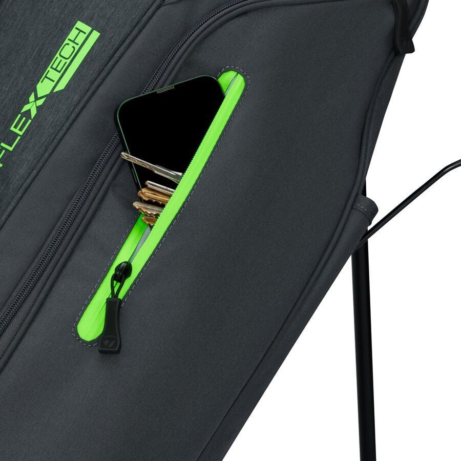 TaylorMade FlexTech stand bag, gris/vert néon