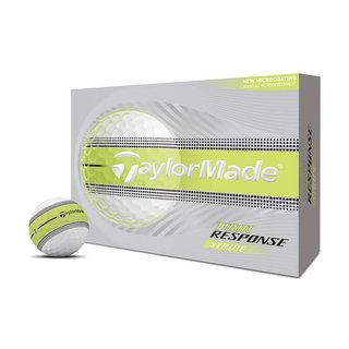 JuCad TaylorMade Tour Response Stripe balles de golf 2026 (12 balles), jaune fluo