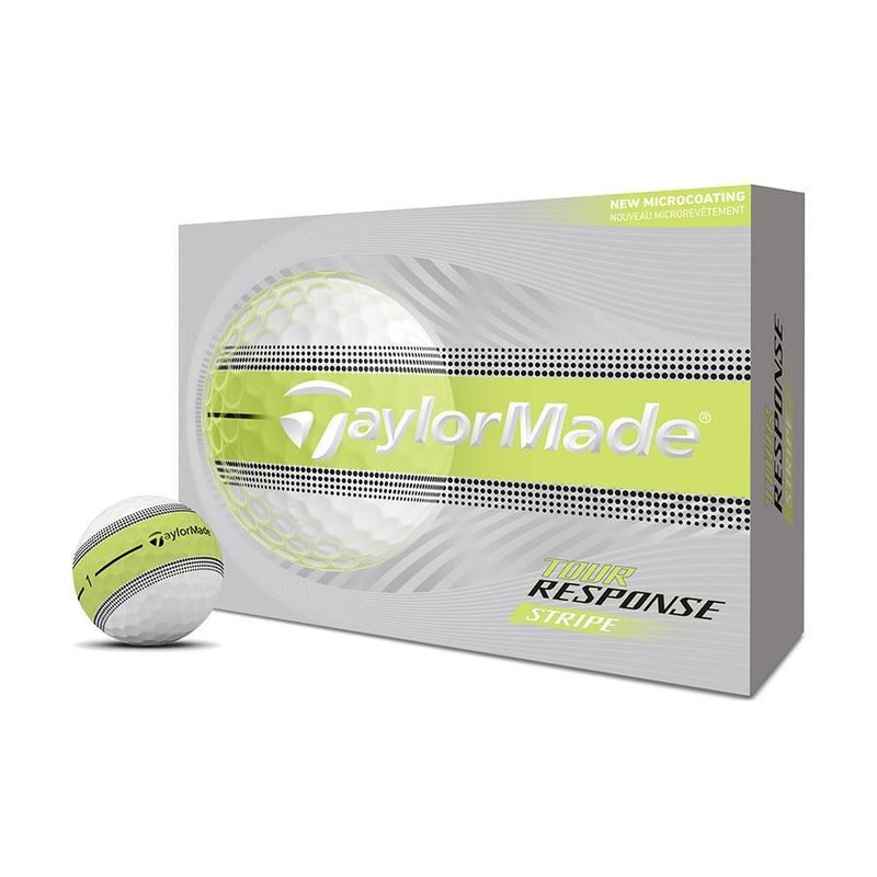 JuCad TaylorMade Tour Response Stripe balles de golf 2026 (12 balles), jaune fluo
