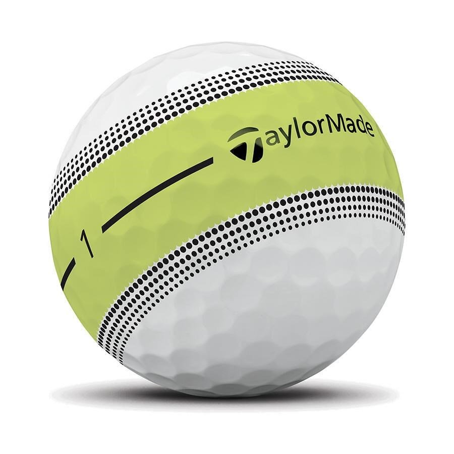 JuCad TaylorMade Tour Response Stripe balles de golf 2026 (12 balles), jaune fluo