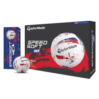 TaylorMade SpeedSoft Ink balles de golf, bleu/rouge