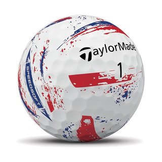 TaylorMade SpeedSoft Ink balles de golf, bleu/rouge