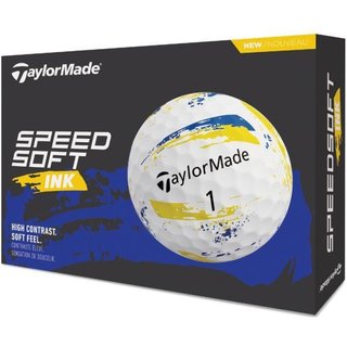 TaylorMade SpeedSoft Ink balles de golf, jaune/bleu